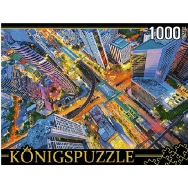 Рыжий кот Пазл 1000 Konigspuzzle Таиланд. Ночной Бангкок ГИК1000-0636 Россия