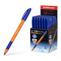 Ручка шариковая U-109 Orange Stick&Grip Ultra Technology синяя 1мм 3-гранная, одноразовая 47591 ErichKrause 50/200/2400