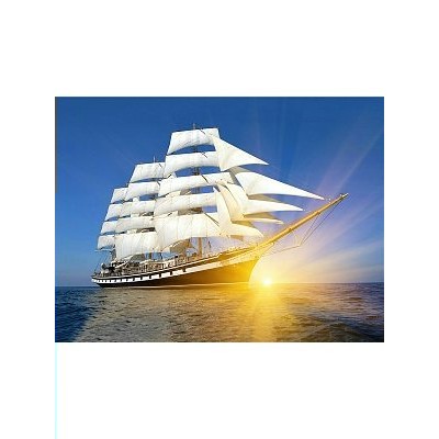 Картина по номерам холст на подрамнике 40х50 Корабль в лучах солнца 24цв. Х-2769 Рыжий кот
