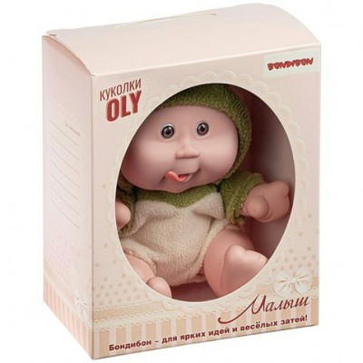 BONDIBON Игрушка   Кукла OLY. Малыш толстощекий сулыбкой, зелен. костюм BB5071 Китай