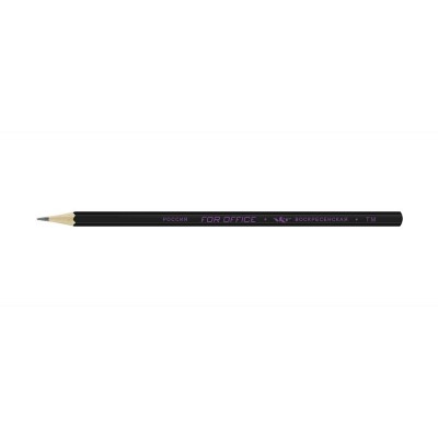 Карандаш чернографитный ТМ/HB For Office 6-гранный, заточенный, черный матовый, фиолетовая фольга 1522 ВКФ 12/72/576
