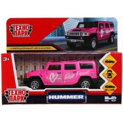 Технопарк Игрушка   Машина. Hummer H2 спорт розовый/12см, метал,  откр. двери, инерц, HUM2-12SRT-PK Китай