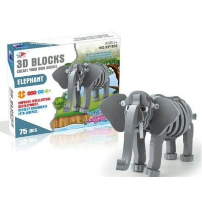 Рыжий кот Игрушка   Конструктор 3D. Elephant. Слон/75 дет 1956329 Китай