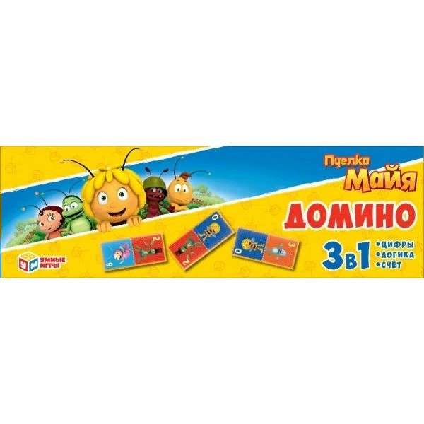 Умные игры Игра   Домино 3 в 1. Пчелка Майя 305901 Россия