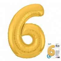 Браво/Шар фольга. Цифра 6 золото/М40 Браво/Шар фольга. Цифра 6 золото/М40