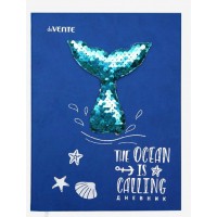 Дневник универсальный А5+ твердая обложка, кожзам Mermaid объемная аппликация, тиснение фольгой, ляссе 2020142 deVente Дневник универсальный А5+ твердая обложка, кожзам Mermaid объемная аппликация, тиснение фольгой, ляссе 2020142 deVente