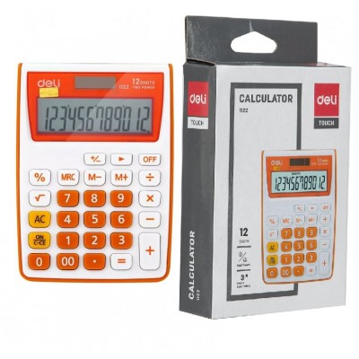 Калькулятор 12-разрядный настольный Е1122/OR оранжевый 1189222 Deli