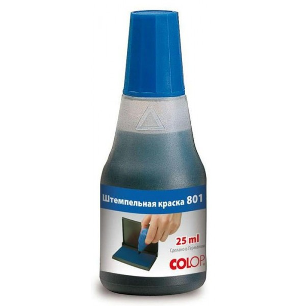 Краска штемпельная 25мл синяя водно-глицериновая 801/25ml blue 138765 Colop  1543