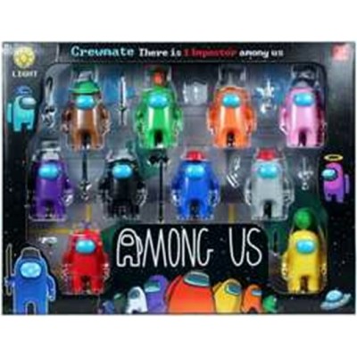 NoName Игрушка   Набор. Among Us. Фигурка космонавта с оружием/8 см LC497 Китай 10 шт,ассортимент