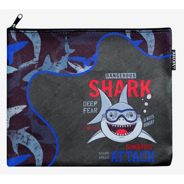Папка для тетрадей А5 на молнии Shark кожзам 8053191 deVente