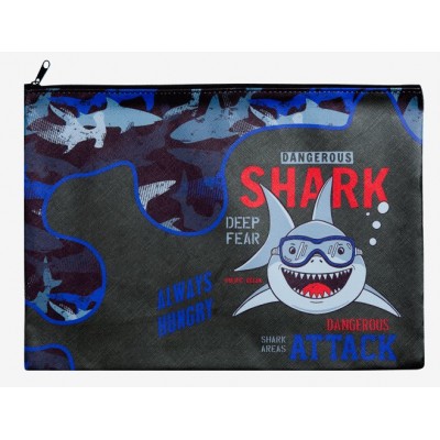 Папка для тетрадей А4 на молнии Shark кожзам 8053190 deVente
