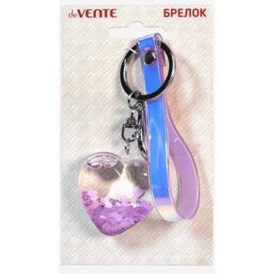 Брелок акриловый Shining heart Violet с петлей 5см 9020006 deVente