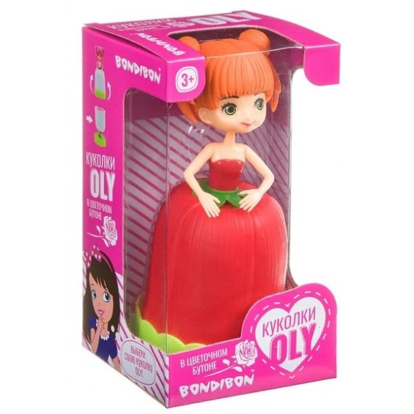 BONDIBON Игрушка   Кукла OLY. Девочка в красном цветке/17х10х8,5 см BB4744 Китай