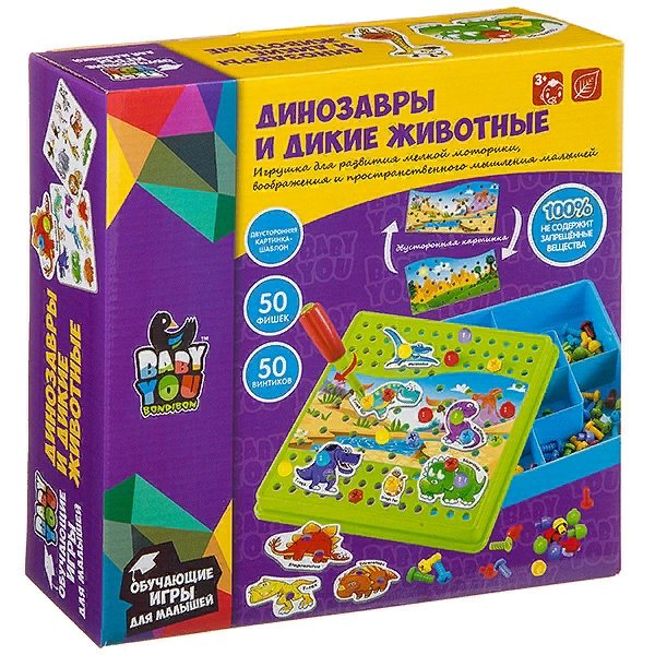 BONDIBON Игрушка  BabyYou Мозаика. Динозавры и дикие животные BB3744 Китай