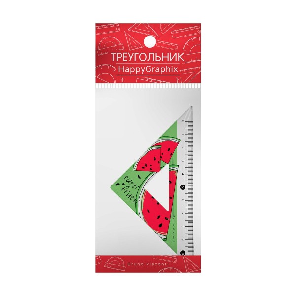 Треугольник пластиковый 45гр HappyGraphix Fresh & fruity Арбуз 45-0019/01 Bruno Visconti