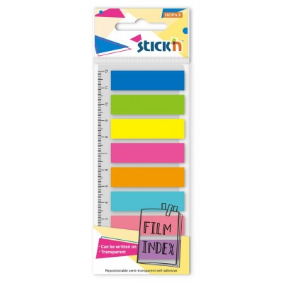 Блок клей -закладки 45х12 80л 8цветов пластиковые Stick'n 27086 Hopax  1421642