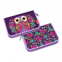 Пенал 1отд. 13,5х20,5х3см Flower Owl 46259 ErichKrause