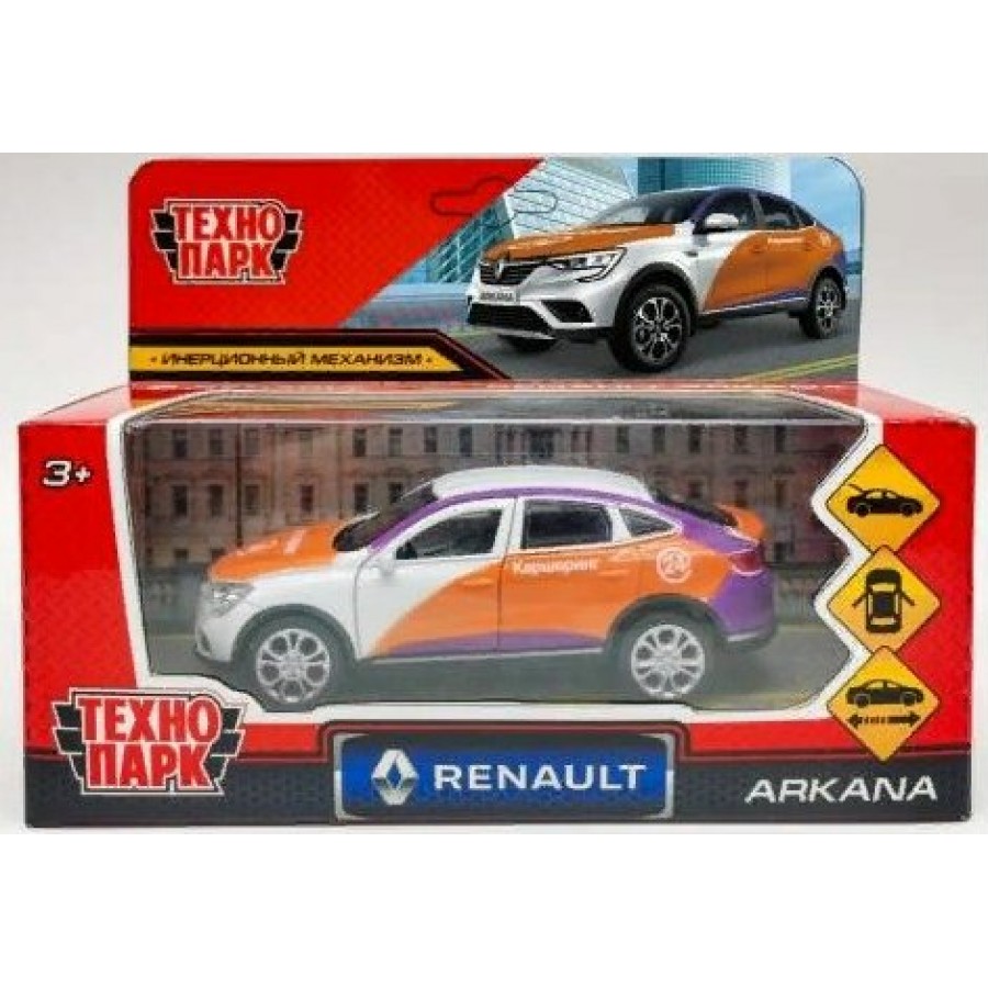 Технопарк Игрушка Машина. Renault Arkana/12 см, металл, откр. двери,  багажник, инерц ARKANA-12DEL-OGWH Китай