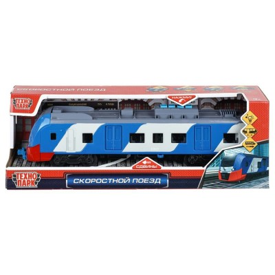 Технопарк Игрушка   Скоростной поезд РЖД 32,5 см,свет,звук,открываются двери, пластик, синий ELTRAINLAST-30PL-BUG Китай