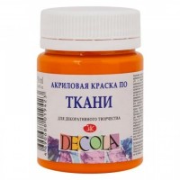 Краска по ткани акриловая 50мл Decola Мандариновая 4128260 ЗХК Краска по ткани акриловая 50мл Decola Мандариновая 4128260 ЗХК