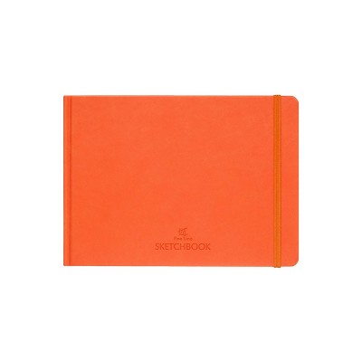 Скетчбук 48 листов А5 148х210 кожзам, для маркеров и графики, FL оранжевый, на резинке, 160г/м2 3160-2 Полином