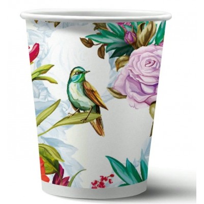 NDPlay/Набор стаканов бумажных. Птицы и цветы/297165/6 шт