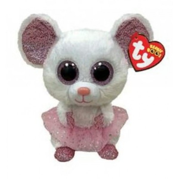 TY Игрушка   Beanie Boo`s. Белая мышка балерина Nina/мягкая/15 см 36365 Китай