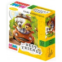 Нескучные игры Пазл 50 ФигурнПазлы MimiPuzzles. Best Friends/дерев 8418 Россия
