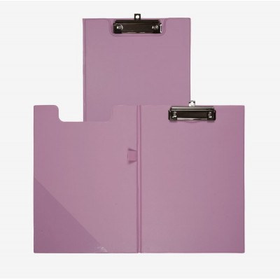 Папка -планшет А4 с прижимом и крышкой ламинированная Клипборд 2,5мм Pastel розовая, с карманом 3034117 deVente