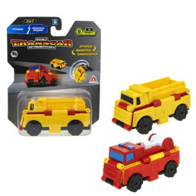 1 Toy Игрушка  TranscarDouble Автовывернушка. Грузовик-пожарная машина/8 см Т18284 Китай