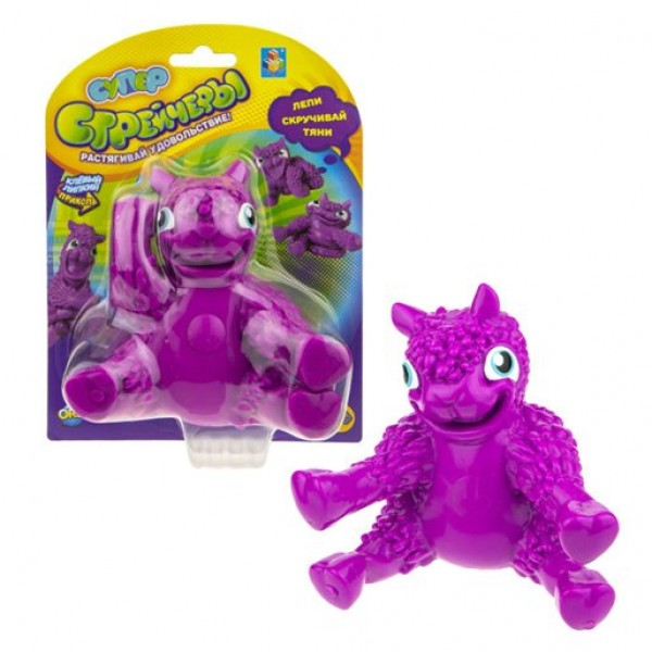 1 Toy Игрушка   Супер Стрейчеры. Пополама фиолетовая/11 см/антистресс Т18659 Китай