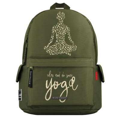 Рюкзак  30х40х17см Yoga темно-зеленый, 1 отделение, 3 кармана, 570гр 12-003-141/11 Bruno Visconti