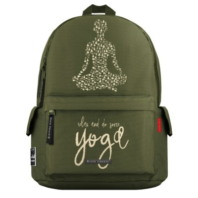 Рюкзак  30х40х17см Yoga темно-зеленый, 1 отделение, 3 кармана, 570гр 12-003-141/11 Bruno Visconti