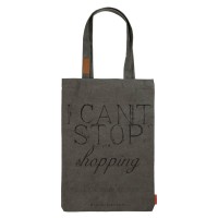 Сумка шоппер 35х47см Шопоголик серый с карманом  Bruno Visconti 5/50 16-002-04/06