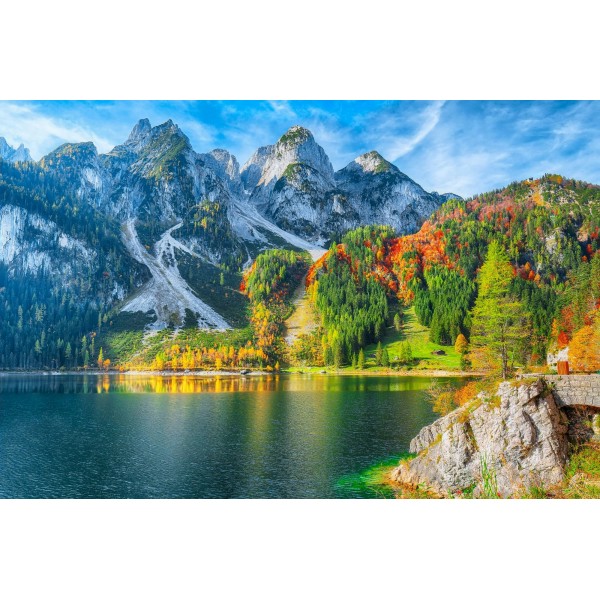 Мозаика алмазная на картоне 30х40 Солнечный день в горах блест. част. выкл. ASA023 Рыжий кот