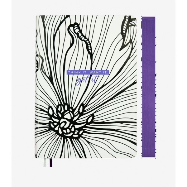 Ежедневник недатированный А5 160л кожзам Black&White черно-белый с сирен. сирен. срез шелкогр. 2ляссе 2234116 deVente