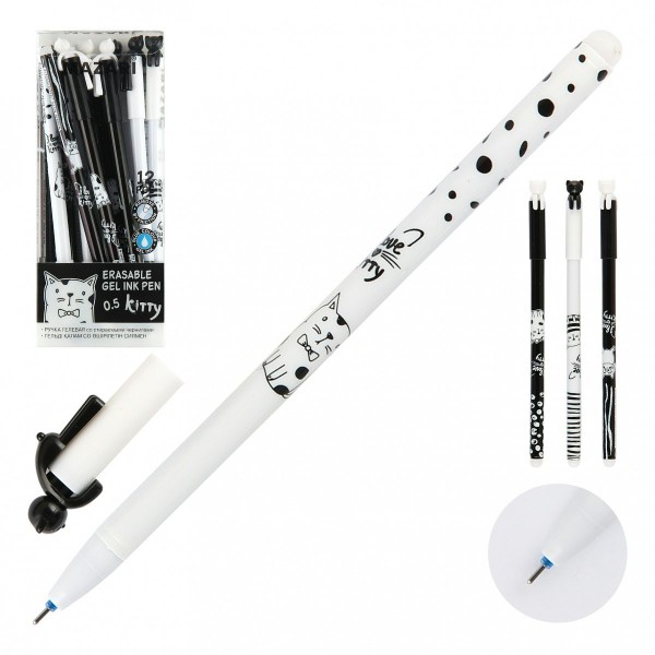 Ручка гелевая Пиши-стирай Roof синий 0,5мм игольчатый узел, цветной корпус М-5302-70 Mazari 12/144