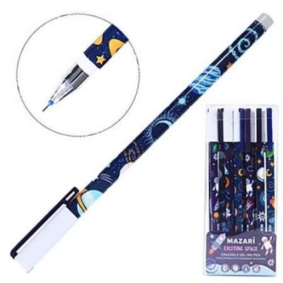 Ручка гелевая Пиши-стирай Exciting Space синяя 0,5мм игольчатый стержень М-5462-70 Mazari 12/144