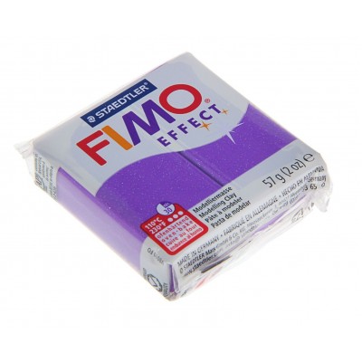 Пластика для запекания 56гр Fimo effect фиолетовая с блестками 8020-602 Staedtler