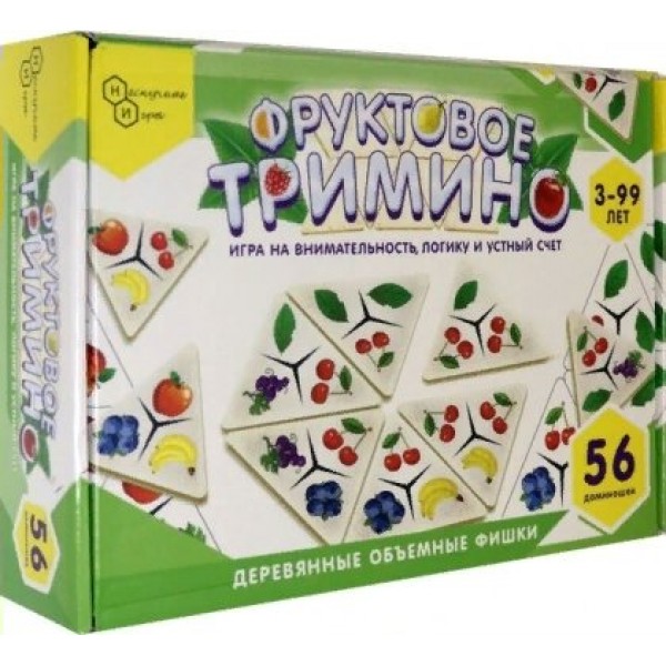 Нескучные игры Игра  Домино Фруктовое тримино/дерев 8343 Россия