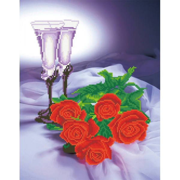 Мозаика алмазная холст б/подрам. 47х37 Романтика част. выкл. 19цв ALV-21 ФРЕЯ