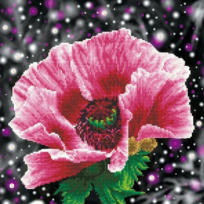 Мозаика алмазная холст б/подрам. 42х42 Мак част. выкл. 24цв ALV-37 ФРЕЯ