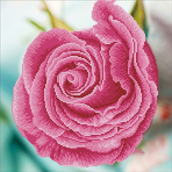 Мозаика алмазная холст б/подрам. 42х42 Розовый бутон част. выкл. 6цв ALV-47 ФРЕЯ