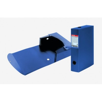 Короб архивный А4 пластиковый, на кнопке 800мкм 1 отделение, синий, наварной карман, с этикеткой, непрозрачный 3010104 deVente