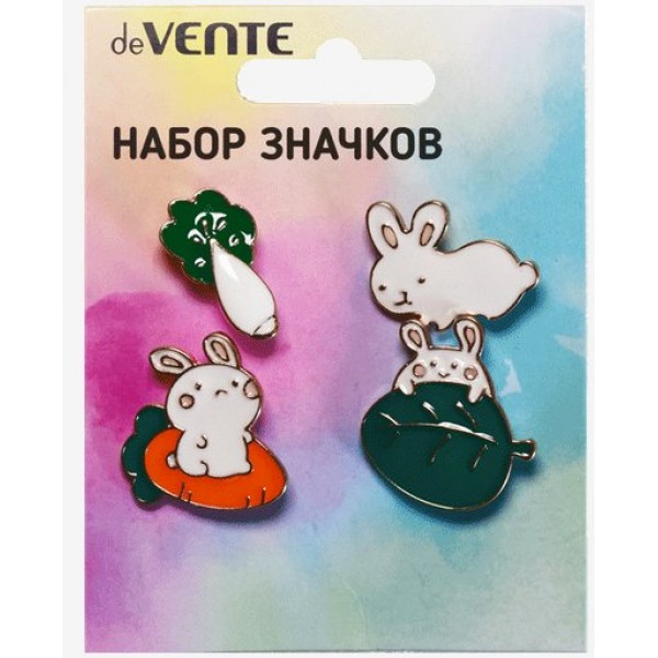 Прочие материалы для творчества Значки эмаль. Bunny на карточке 7х9,5см 8092126 deVente