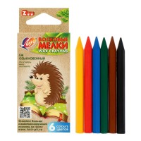 Карандаши восковые 6 цветов Zoo 6-гранные 8х90 12с864-08 Луч  048298