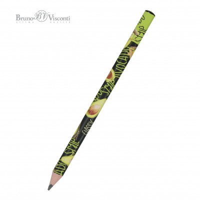 Карандаш чернографитный 4B 3,5мм HappyGraphix Jumbo Avocado style. Rock star 3-гранный, заточенный 21-0062/22 Bruno Visconti