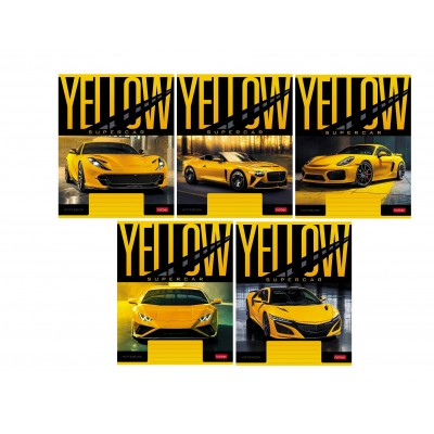 Тетрадь 18 листов А5 клетка YELLOWsupercar ассорти 65г/м2 18Т5В1 Хатбер 10/200 074817