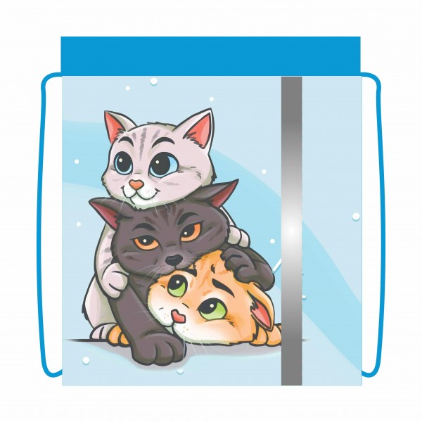 Мешок для смен.обуви 36х46см Элит Три котика светоотр. полоса СДС-33 Пчелка