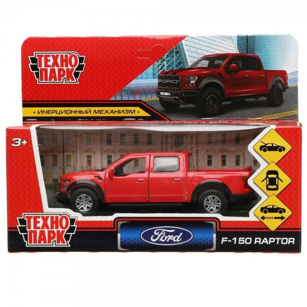 Технопарк Игрушка   Машина. Ford F150 Raptor красный/12 см, металл, откр. двери, багажник, инерц F150RAP-12-RD Китай